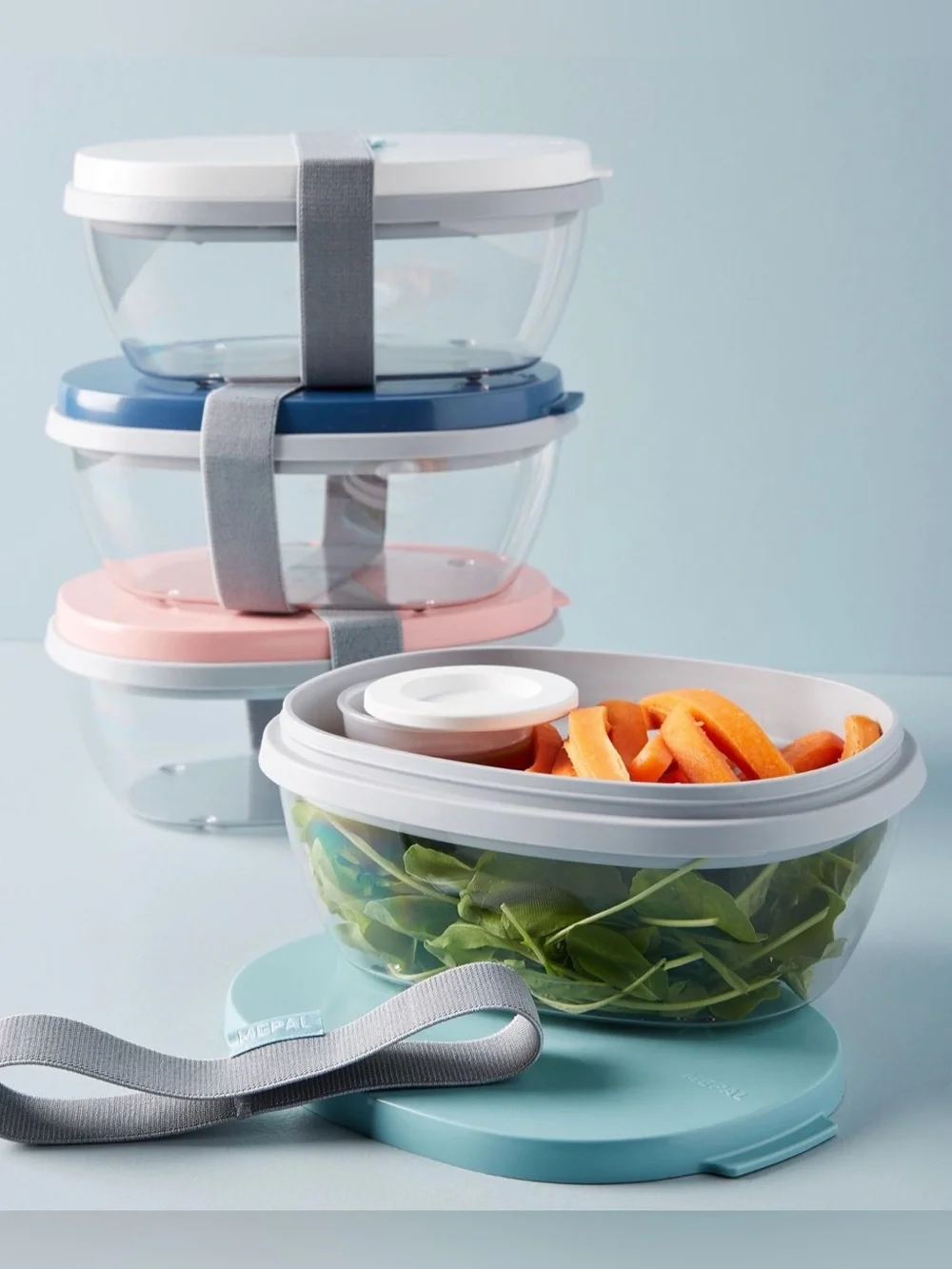 Anthropologie Set of 2 Salad Bento Lunch Containers by Mepal, meal prep